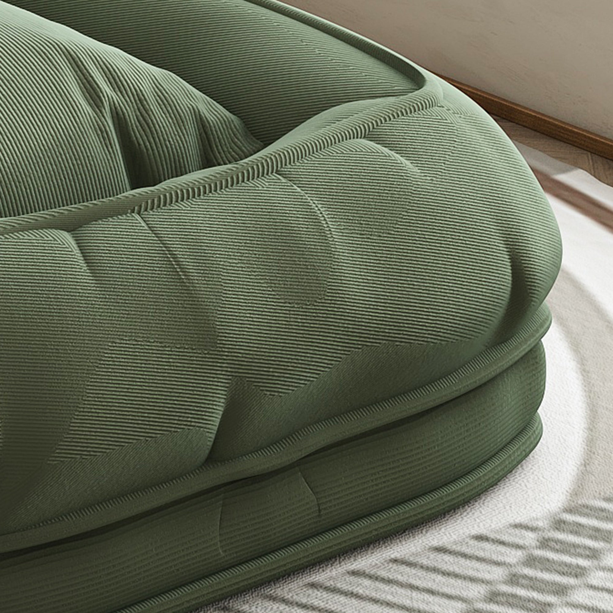 Green Upholstered Human Dog Bed with 5 Adjustable Positions, Foldable Lazy Sofa Bed for Adults and Pets, Includes 2 Soft Pillows for Bedroom, Living Room, Reading Corner - Grand Goldman Shop
