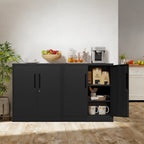 Black Heavy Duty Metal Storage Cabinet with Lock, 2-Door File Cabinet with 2 Adjustable Shelves for Home, Office, Garage (35.