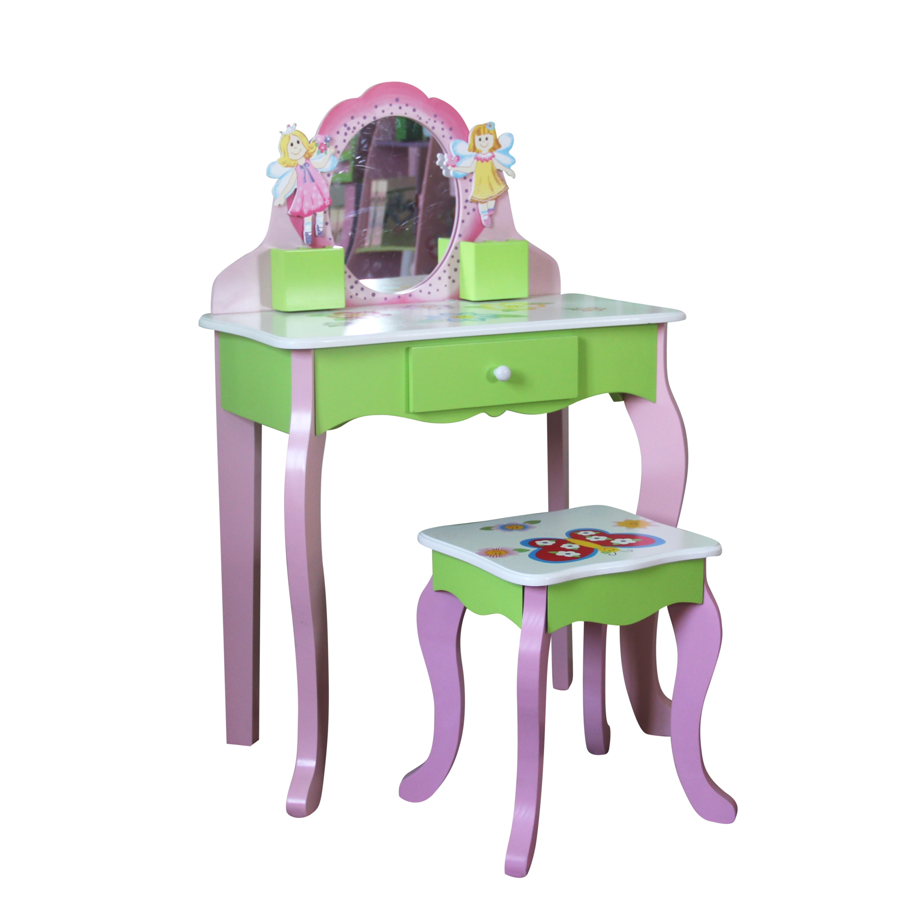 Kids Funnel Layla Girls Flower Vanity Set with Stool | Premium Home Decor - Grand Goldman
