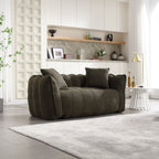 Cozy Beanbag Chair with High Resilience Foam Core for Two - Olive Green Chenille, 66x35x25 inches - Grand Goldman Shop