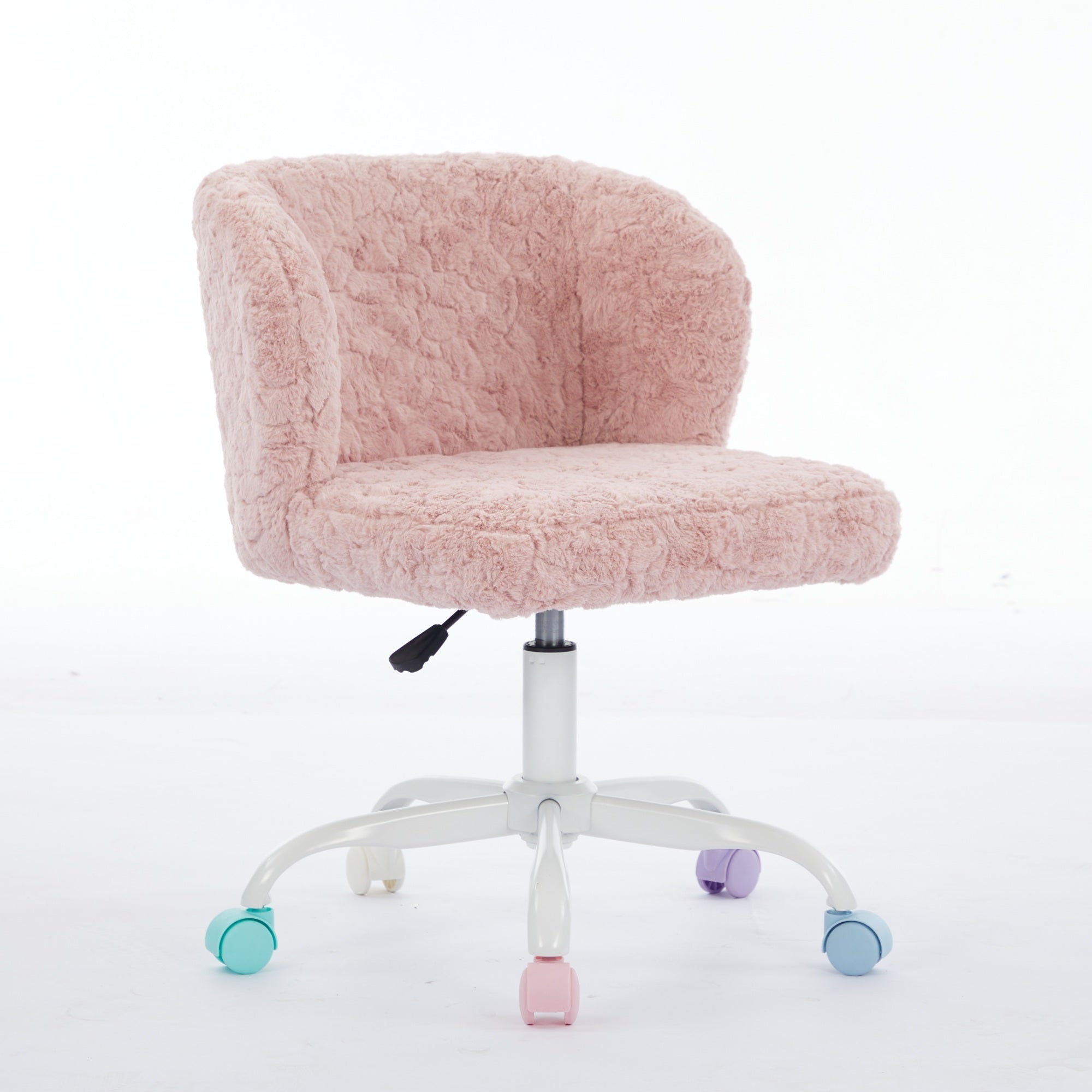 Stylish A&A Furniture Office Chair,Artificial rabbit hair Home Office Chair with Metal Base,Adjustable Desk Chair Swivel Offi