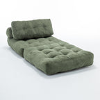 Folding Sofa Bed, Convertible Sleeper Chair with Pillow Foldable Mattress with Back Support, Portable Fold Out Chair Bed Comfy Floor Sofa Lounge for Living Room Bedroom, Green, Single - Grand Goldman Shop