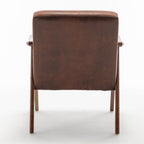 Mid-Century Modern Wingback Accent Chair with Solid Wood Frame and Extra-Thick Backrest – Lounge Chair for Living Room, Bedroom, or Reading Room - Grand Goldman Shop