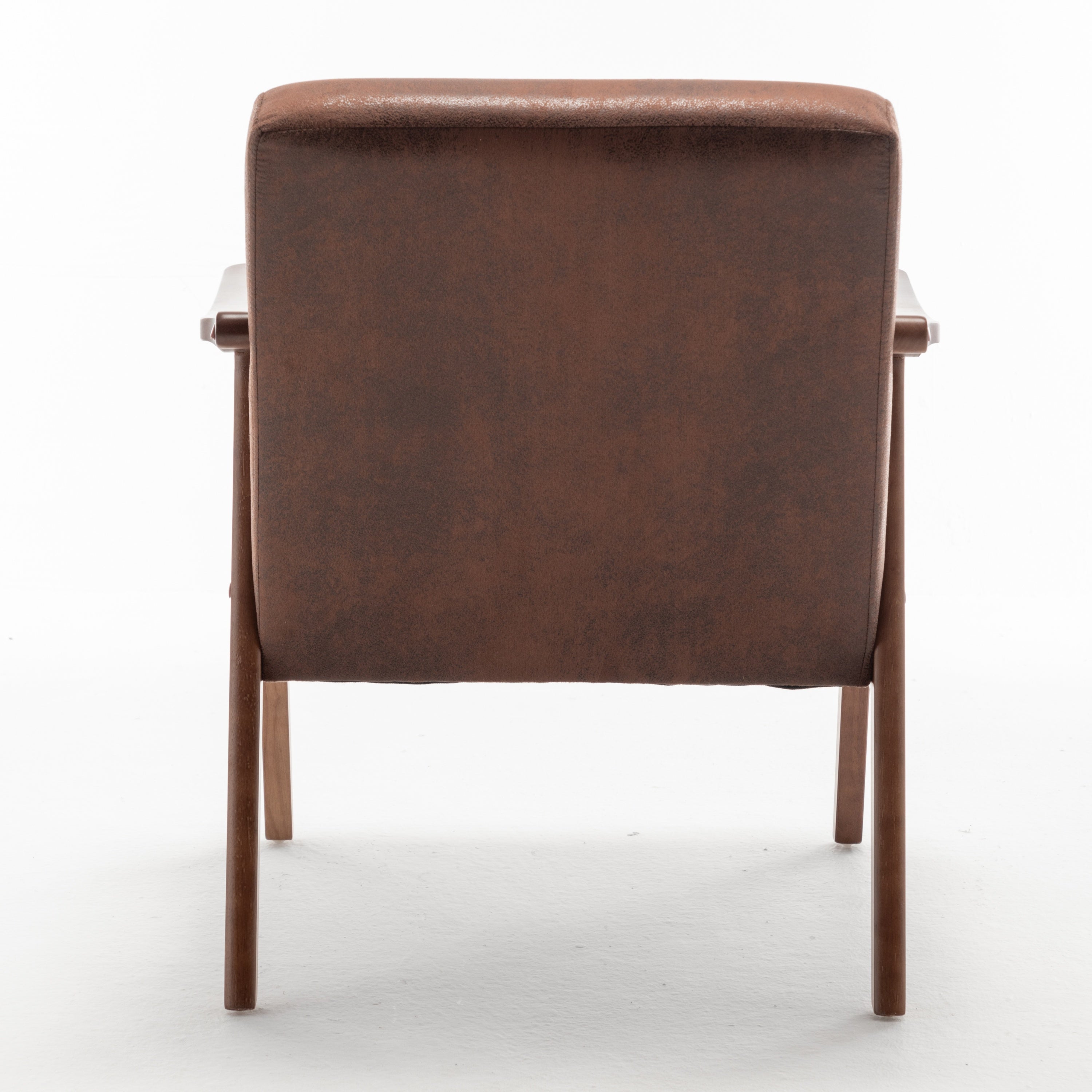 Mid-Century Modern Wingback Accent Chair with Solid Wood Frame and Extra-Thick Backrest – Lounge Chair for Living Room, Bedroom, or Reading Room - Grand Goldman Shop