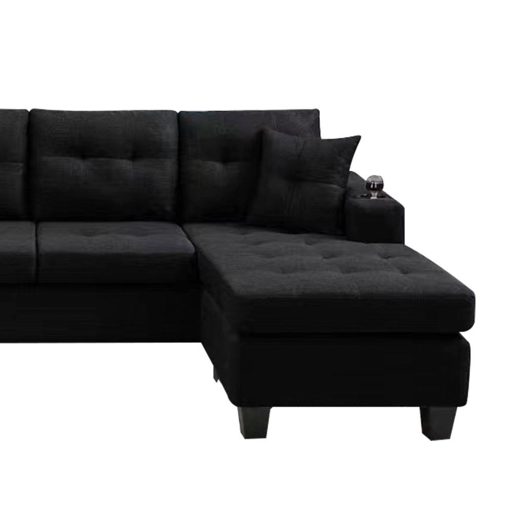 MEGA right sectional sofa with footrest, convertible corner sofa with armrest storage, living room and apartment sectional sofa, right chaise longue and grey - Grand Goldman Shop