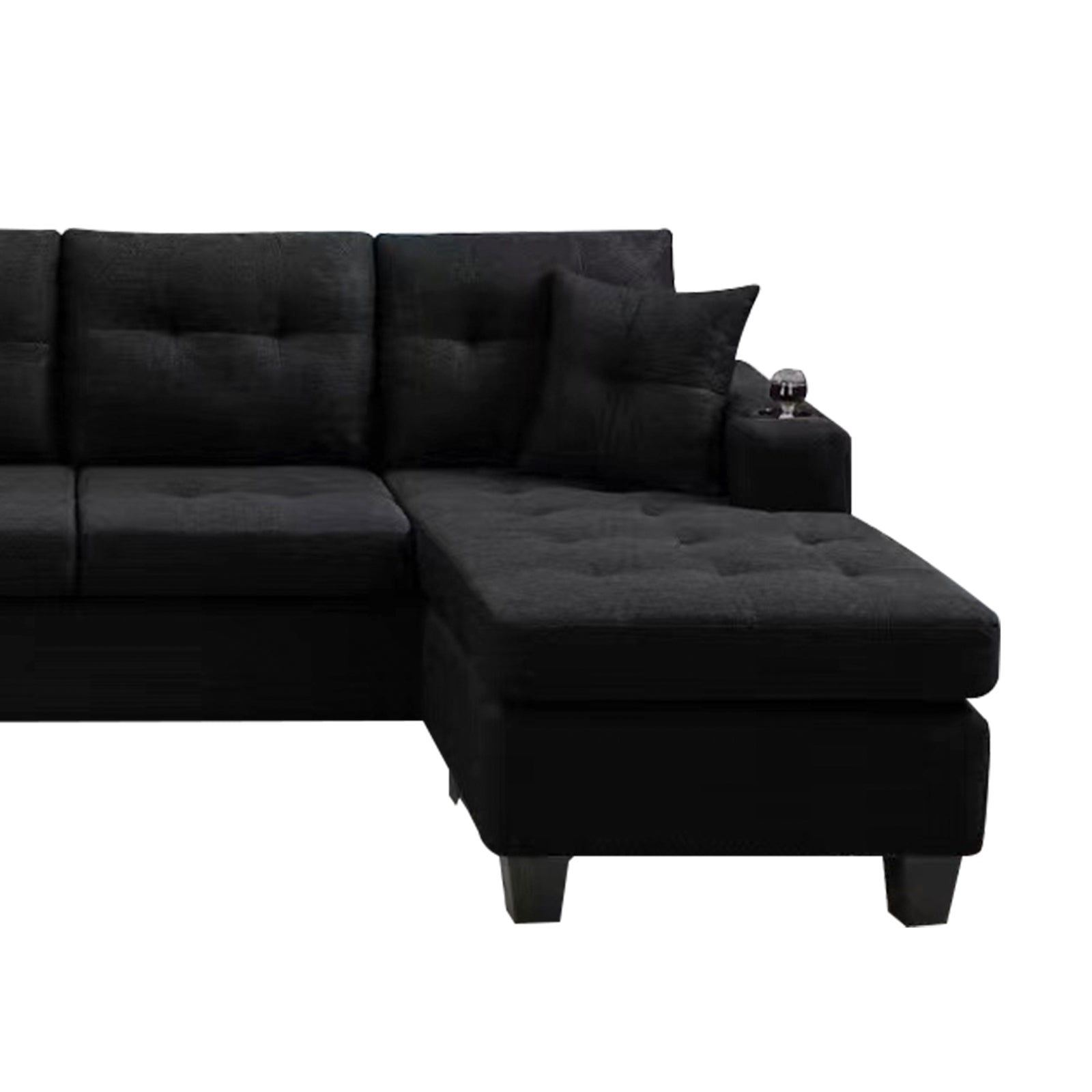 MEGA right sectional sofa with footrest, convertible corner sofa with armrest storage, living room and apartment sectional sofa, right chaise longue and grey - Grand Goldman Shop