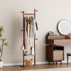 Coat Racks solid wood hanger 23.6* 11*70.8in Solid environmental protection easy to assemble beautiful can be placed in the bedroom/entrance/living room (Walnut) - Grand Goldman Shop
