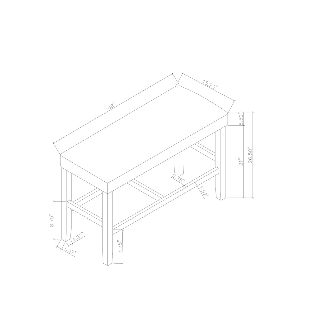 Marcello Brown Bar Bench - Grand Goldman Shop