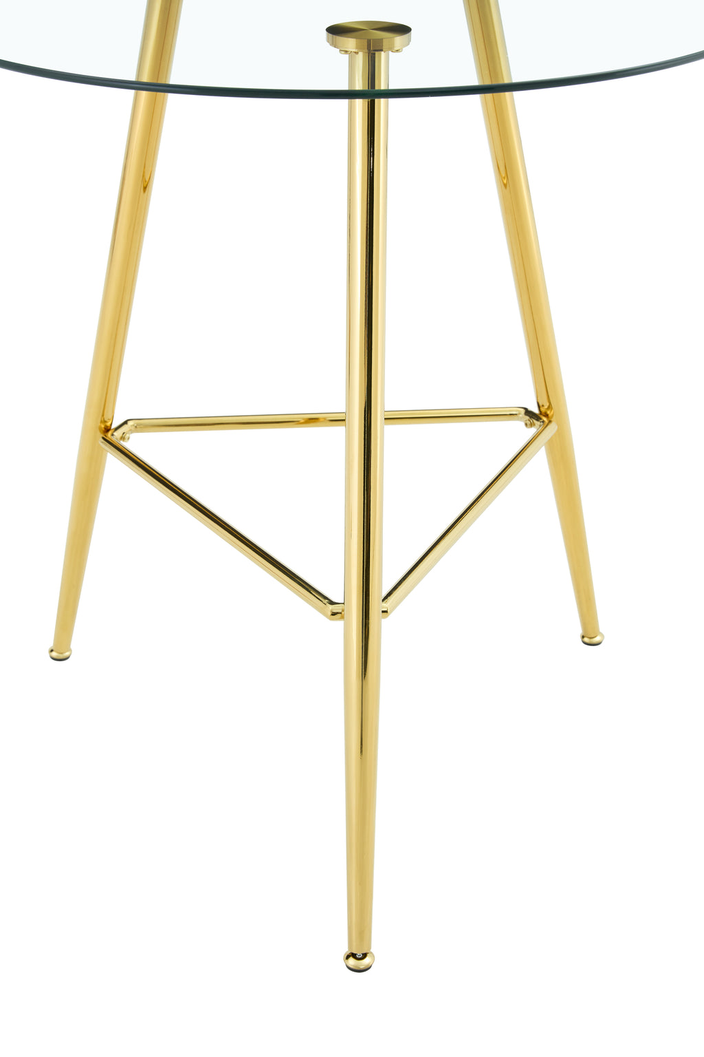 36 Inch Height Bar Table, 34 Inch Round Tempered Glass Top Pub Table with Chrome-Plated Golden Metal Legs, Modern Bistro Table for Kitchen Island/Bar/Cafe - Grand Goldman Shop