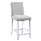 5 Piece Counter Height Table Set, Wooden Kitchen Table Set with Square Table and 4 Upholstered Chairs, Counter Height Dining Table with Crystal Decoration and Chair Set for Kitchen, Dining Room, White - Grand Goldman Shop