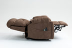 Old age electric lift chair, flat high density foam electric sofa, with heating and massage functions, can tilt to 180 degrees, 2 pocket cup holders, 2 remote controls, 4 OKIN motors - Grand Goldman Shop