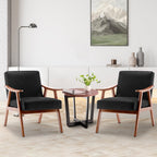 Mid-Century Modern Wingback Accent Chair with Solid Wood Frame and Extra-Thick Backrest – Lounge Chair for Living Room, Bedroom, or Reading Room - Grand Goldman Shop