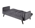 72' Velvet Convertible Sofa Bed with Cup Holders, Tufted Folding Futon Sleeper Couch, Mid-Century Modern 3 Seater for Small Spaces, 72' L x 34.6' D x 31' H, Dark Grey - Grand Goldman Shop