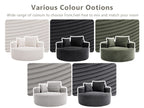 Round Sofa Bed with Memory Foam Sectional Couches for Living Room, Cloud Couch with three pillows, White - Grand Goldman Shop