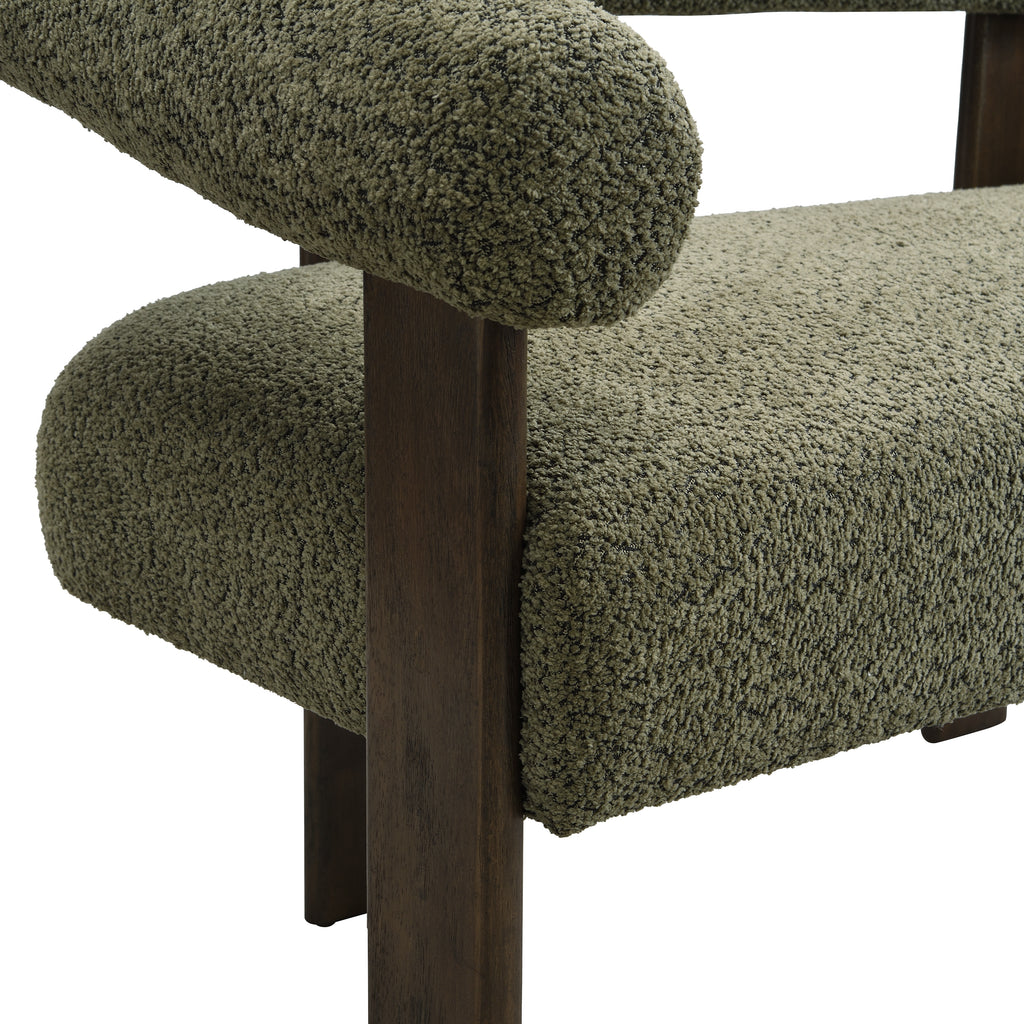 Round armrest loveseat(Green+Brown) - Grand Goldman Shop