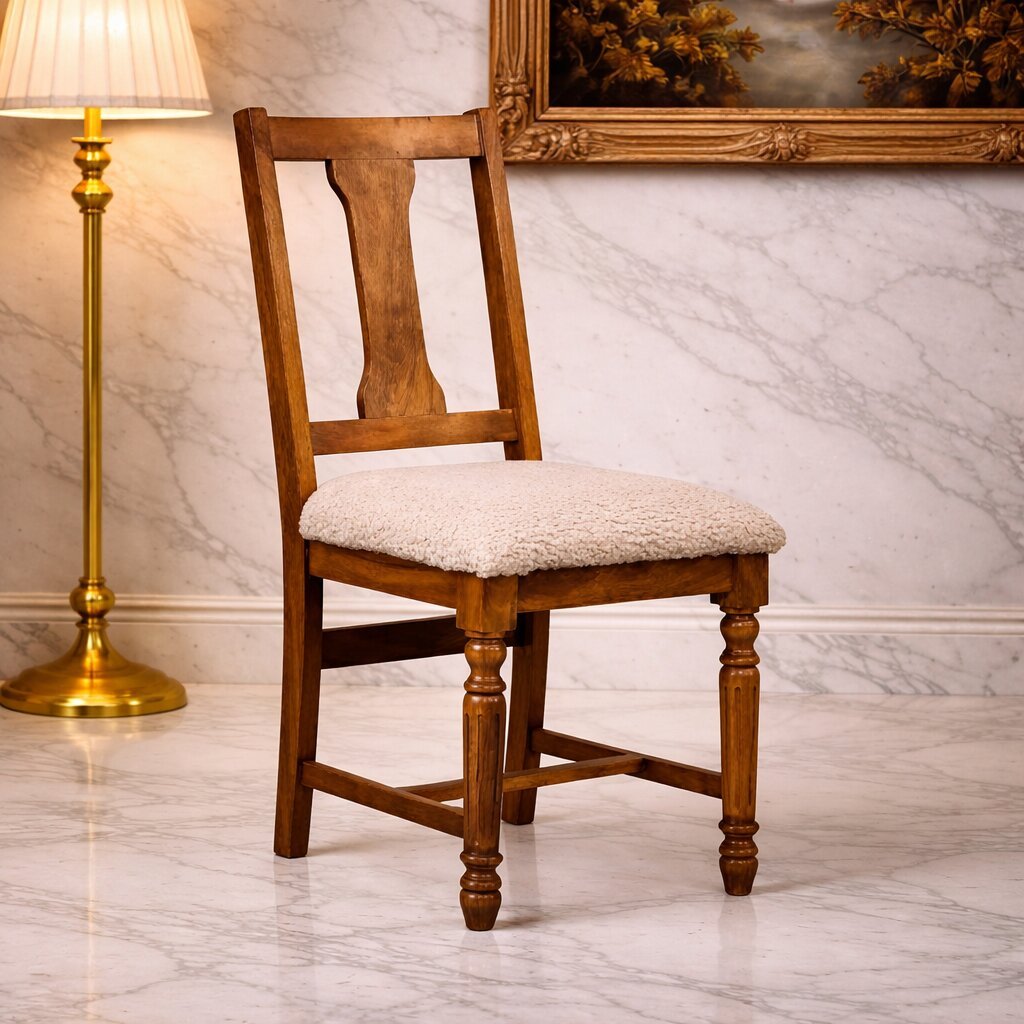 Solid Wood Writing Chair with Turned Legs - Grand Goldman