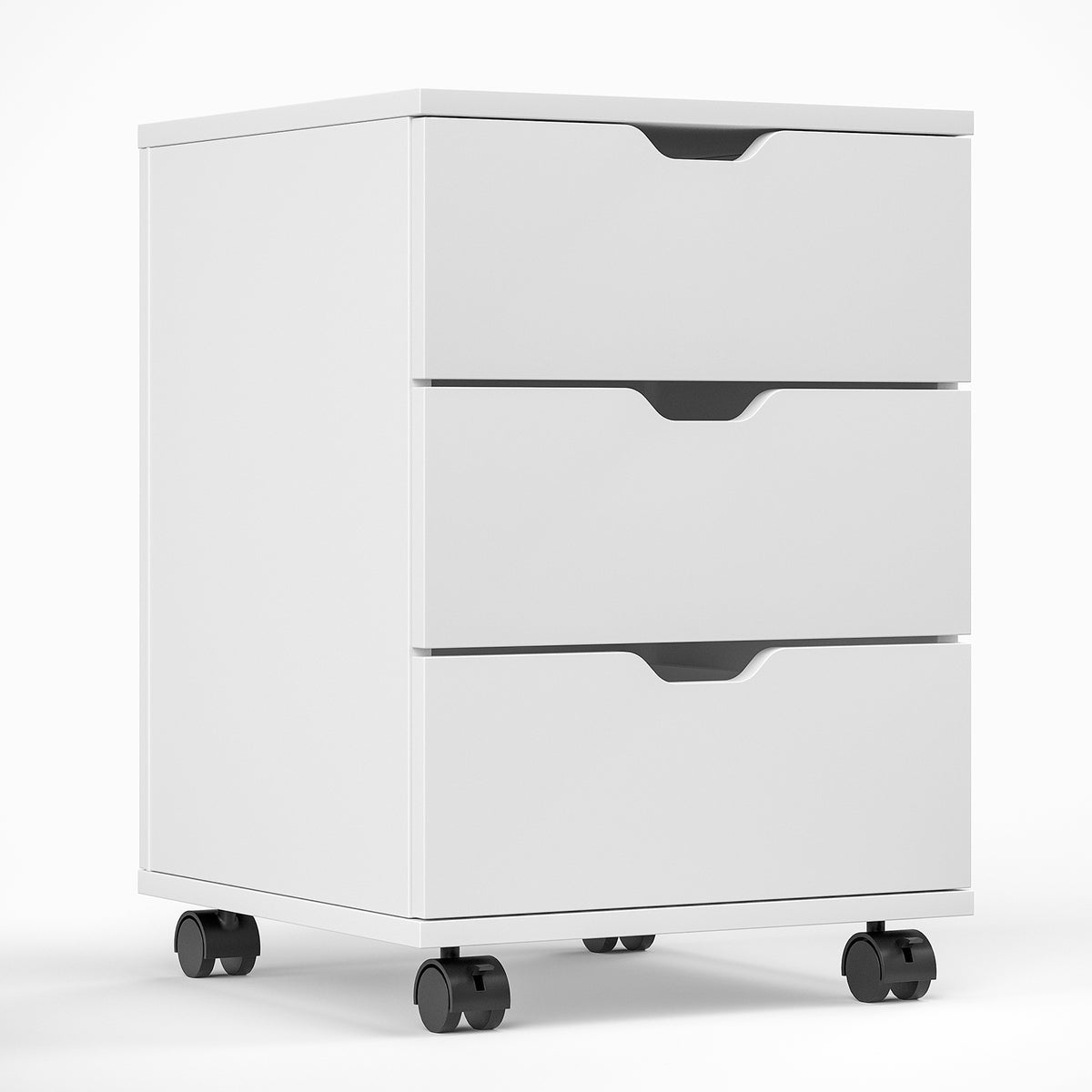 3-Drawer Vertical Filing Cabinet Rolling Wood Mobile File Cabinets Under Desk for Home Office with Casters (Fully Assembled) 