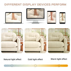 Loveseat Cloud Sectional Couches  Chenille Fabric, Quilted Pleated Design, Ergonomic Design, High-Density Foam Easy Install Elegant Armrests High Quality Wooden Base,Fits Living Rooms,Beige - Grand Goldman Shop