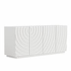 Buffet Cabinet with Storage ,4 Doors Modern Accent Storage Sideboard,Luxurious Floor Cabinet Buffet with Freestanding Anti Dumping for Kitchen, Living Room, 59' Wide Rectangular Sideboard (White) - Grand Goldman Shop