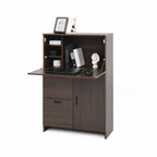 Desk Cabinet, with Storage Drawer & Shelves, Fold-up Desktop, Ideal for Home, Office, Kitchen storage organizer, Dormitory, Small Spaces W31.49'xD13.78'xH47.2' - Grand Goldman Shop