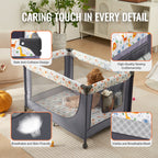 Baby Playpen Quick-Folding Portable Baby Toddler Fence Play Yard & Wheels - Grand Goldman