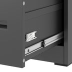 Premium Metal 3 Drawer File Cabinet with Lock for A4 Legal/Letter Size Storage, Black Steel, 15.16x17.72x40.39 inches - Grand