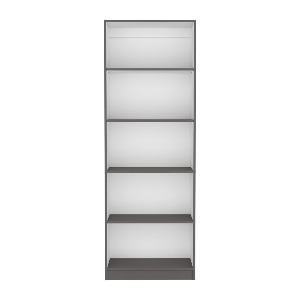Vinton 4-Tier Bookcase with Modern Storage for Books and Decor, Matt Gray / White | Premium Home Decor - Grand Goldman