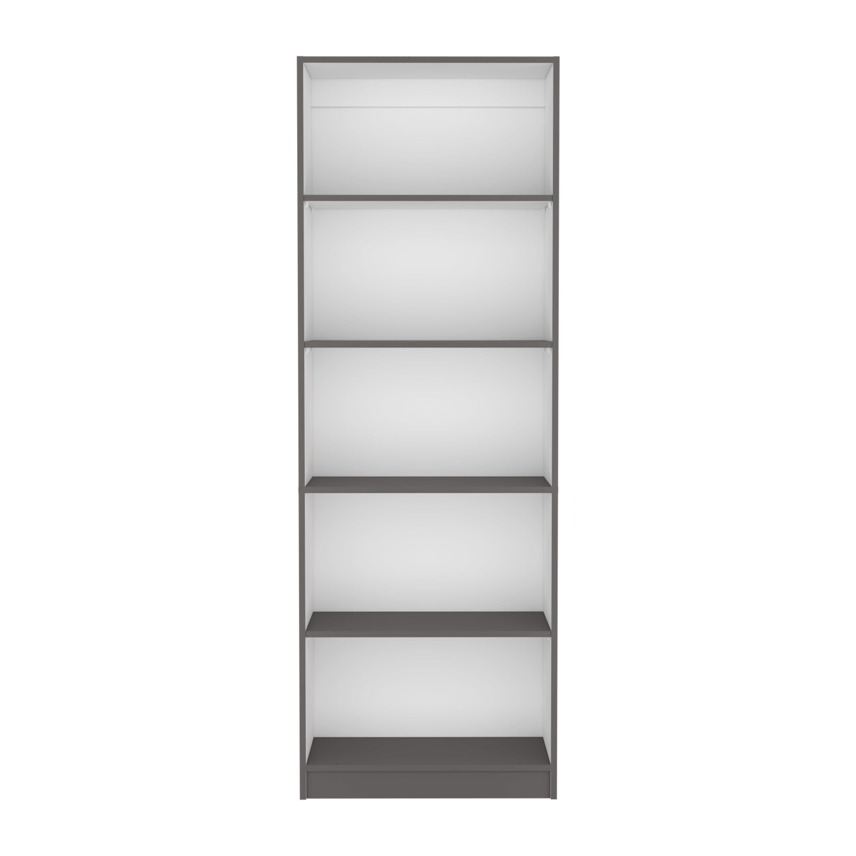 Vinton 4-Tier Bookcase with Modern Storage for Books and Decor, Matt Gray / White | Premium Home Decor - Grand Goldman