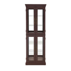 Lighted Glass Curio Display Cabinet,Display Cabinet,Glass Storage Cabinet Glass Wine cabinet Wood Frame Toy Display for Living Room, Kitchen, Pantry light bulb included Dark Cherry - Grand Goldman Shop
