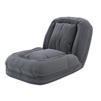 Upholstered Foldable Lazy Sofa Bed for Adults and Pets, 5-Position Adjustable Recliner with 2 Soft Pillows in Grey Corduroy Fabric - Grand Goldman Shop