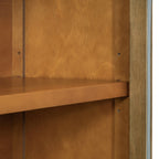 TREXM 4-Door Large Storage Buffet Cabinet with Glass Doors, Arched Cabinet with Adjustable Shelves for Kitchen, Dining Room and Living Room (Old Pine) - Grand Goldman Shop