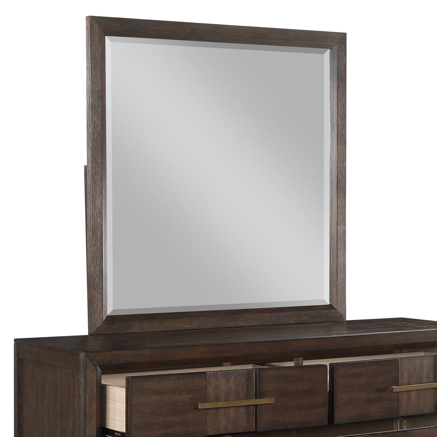 KENZO Modern King 5-Piece Storage Bedroom Set in Walnut Finish with LED Headboard, Bluetooth Speakers, USB Ports, Dresser, Mirror, Nightstand and Chest - Grand Goldman Shop