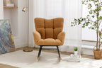 050-Teddy Fabric Rocking Gilder Nursery Chair For Living Room Indoor,Khaki - Grand Goldman Shop