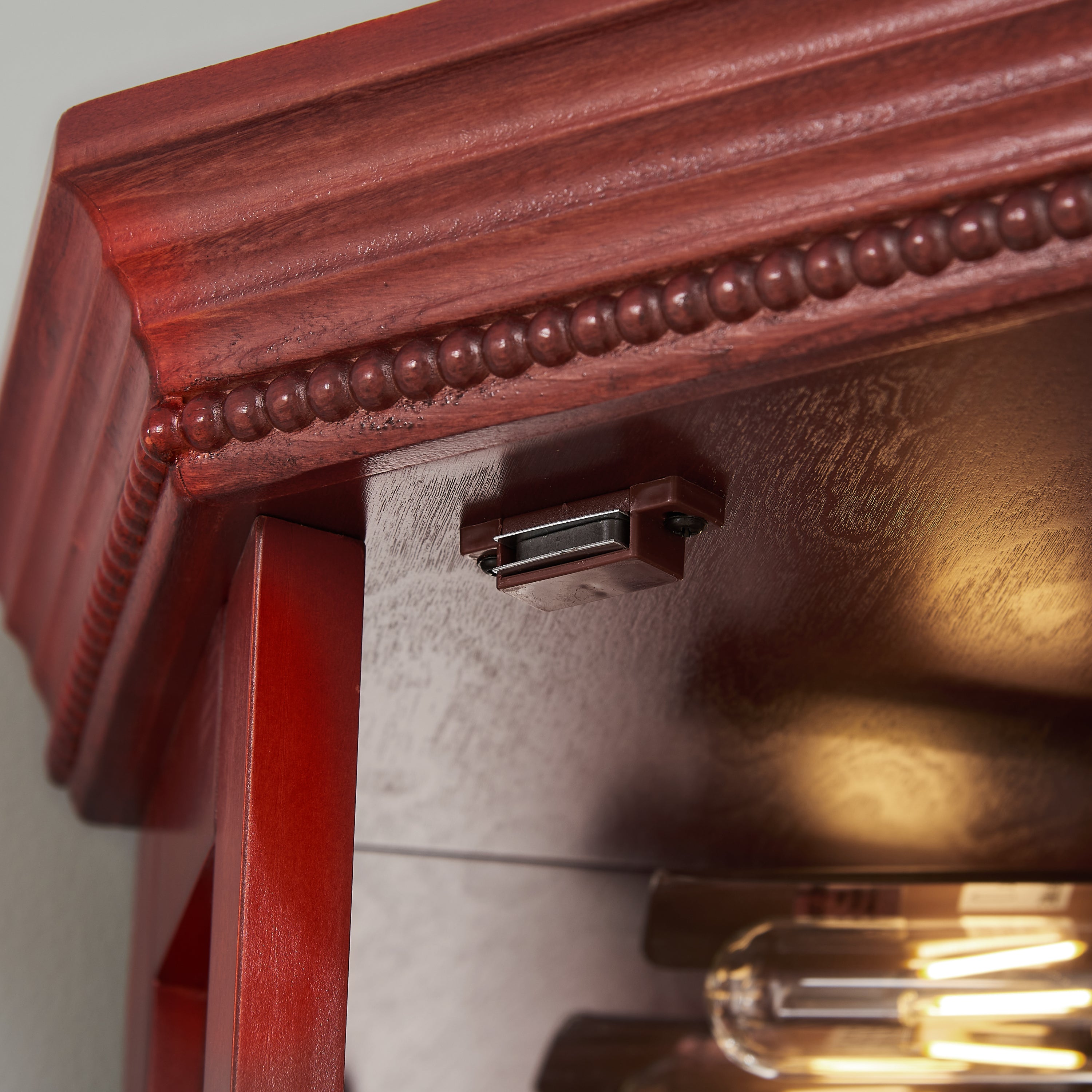 Corner Curio Cabinet Lighted Corner Display, Glass Display Shelf Shelving Bar cabinet with Tempered Glass Door, Bar Cabinet,Cabinet with Adjustable Shelf Glass Cabinet Shelves Bead Bulb Included - Grand Goldman Shop