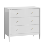 3 Drawer Dresser Chest, Modern White Storage Cabinet, MDF Wood Organizer for Bedroom, Living Room, Entryway, Small Space Furniture - Grand Goldman Shop