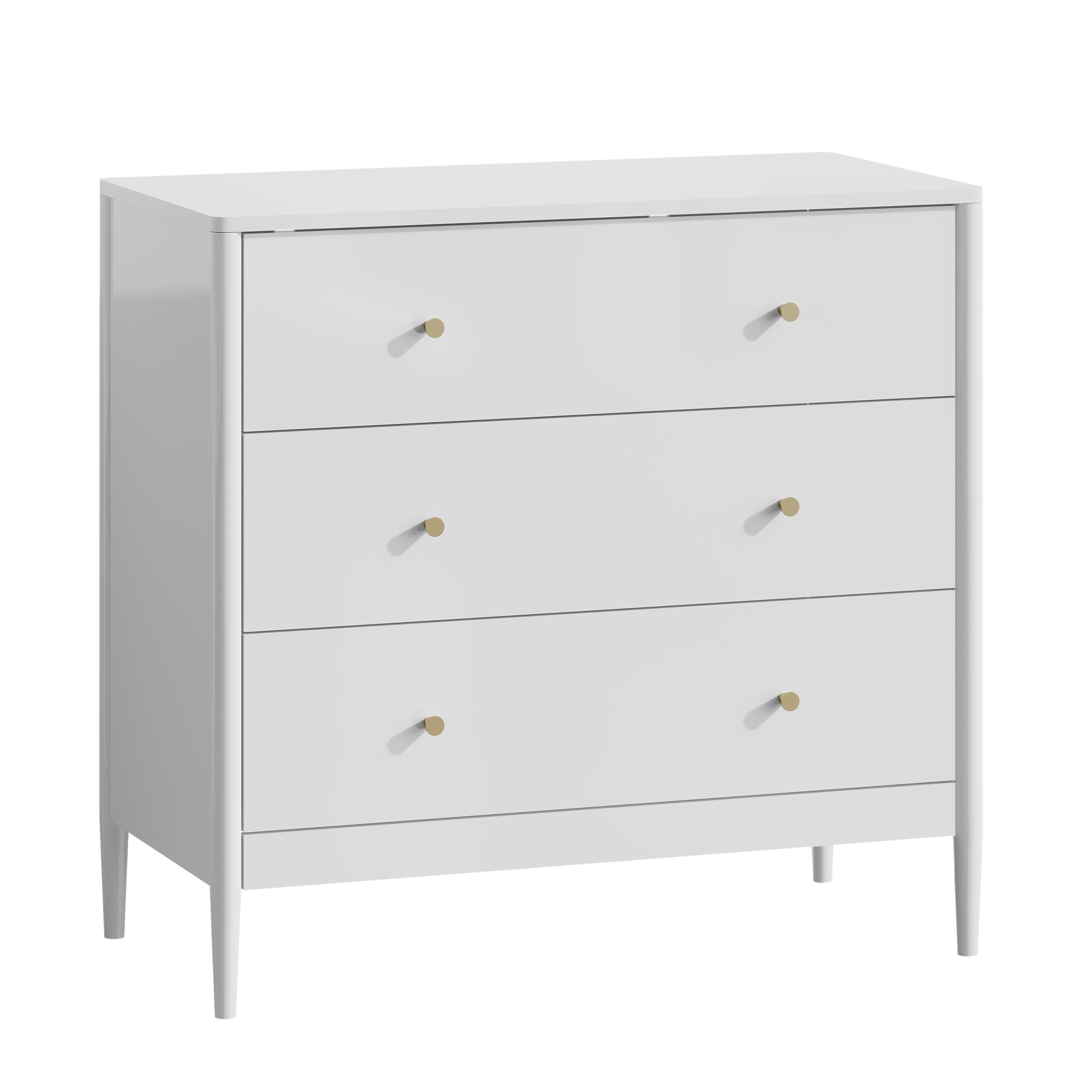 3 Drawer Dresser Chest, Modern White Storage Cabinet, MDF Wood Organizer for Bedroom, Living Room, Entryway, Small Space Furniture - Grand Goldman Shop