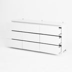 9 Drawer Dresser with No Handle Design, Modern White Matte Wood Dresser for Bedroom, Storage Chest of Drawers for Living Room, Hallway, Entryway - Grand Goldman Shop