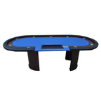 96' Poker Table Model 16367 with U Shape Legs, Drox Box, Chips Tray Blue - Grand Goldman