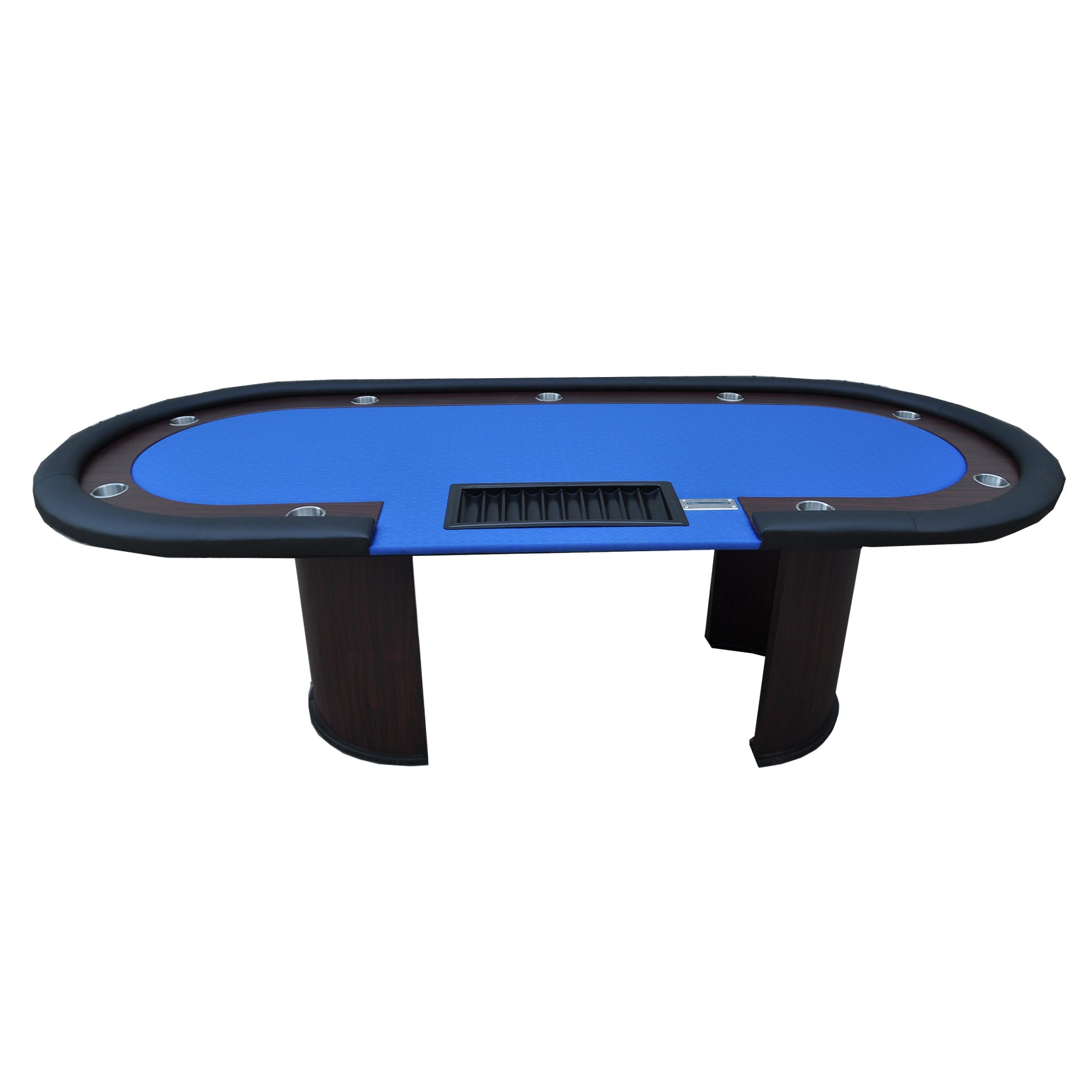 96' Poker Table Model 16367 with U Shape Legs, Drox Box, Chips Tray Blue - Grand Goldman