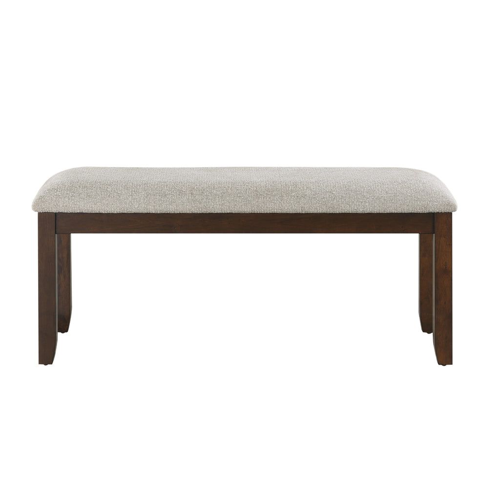 Dark Cherry Finish Wooden Frame 1pc Bench Chenille Upholstery Dining Furniture Kitchen Breakfast - Grand Goldman Shop