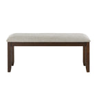 Dark Cherry Finish Wooden Frame 1pc Bench Chenille Upholstery Dining Furniture Kitchen Breakfast - Grand Goldman Shop