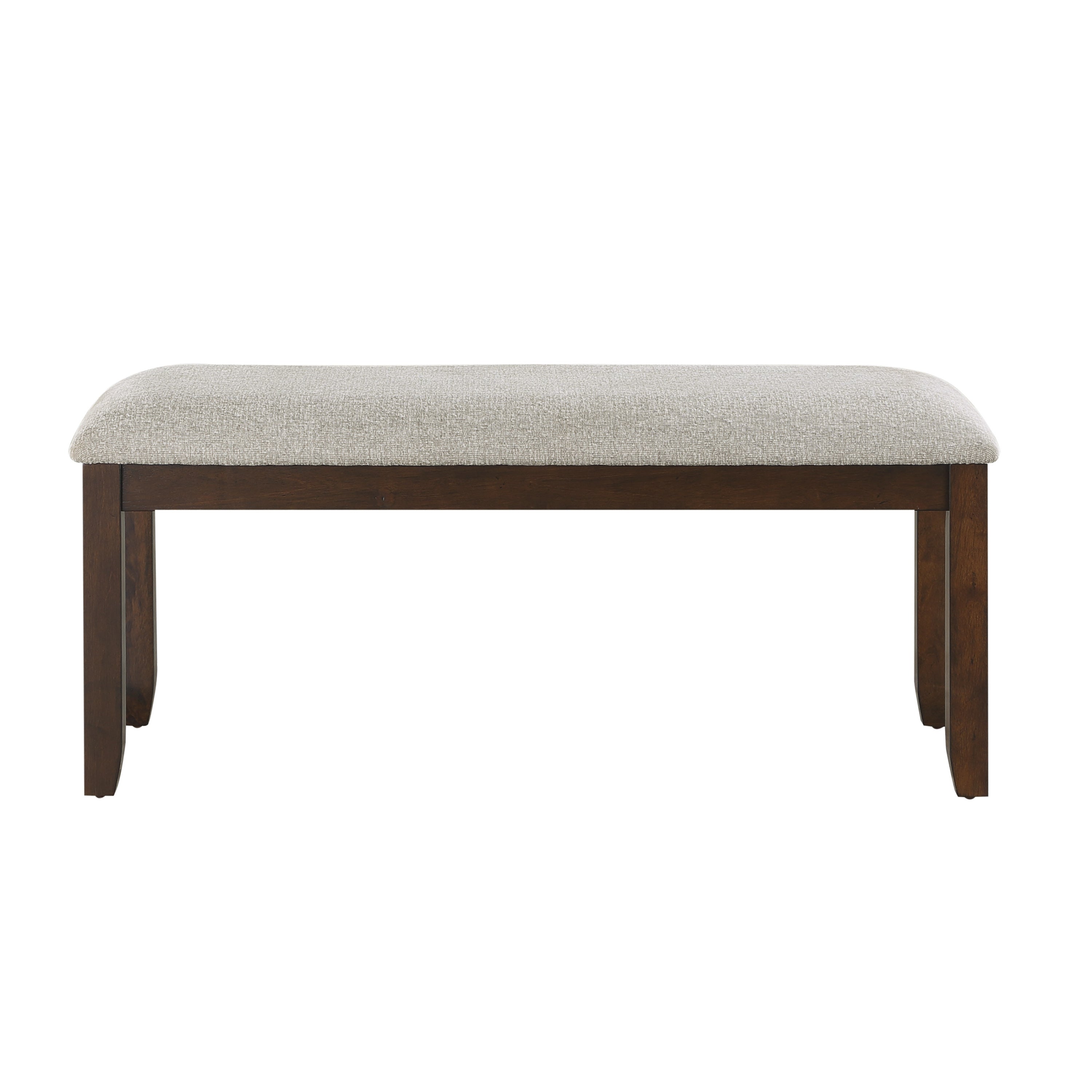 Dark Cherry Finish Wooden Frame 1pc Bench Chenille Upholstery Dining Furniture Kitchen Breakfast - Grand Goldman Shop