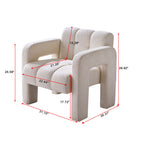 Stylish Boucle Upholstered Accent Chair with Solid Wood Frame and High-Density Foam in Beige - Grand Goldman Shop