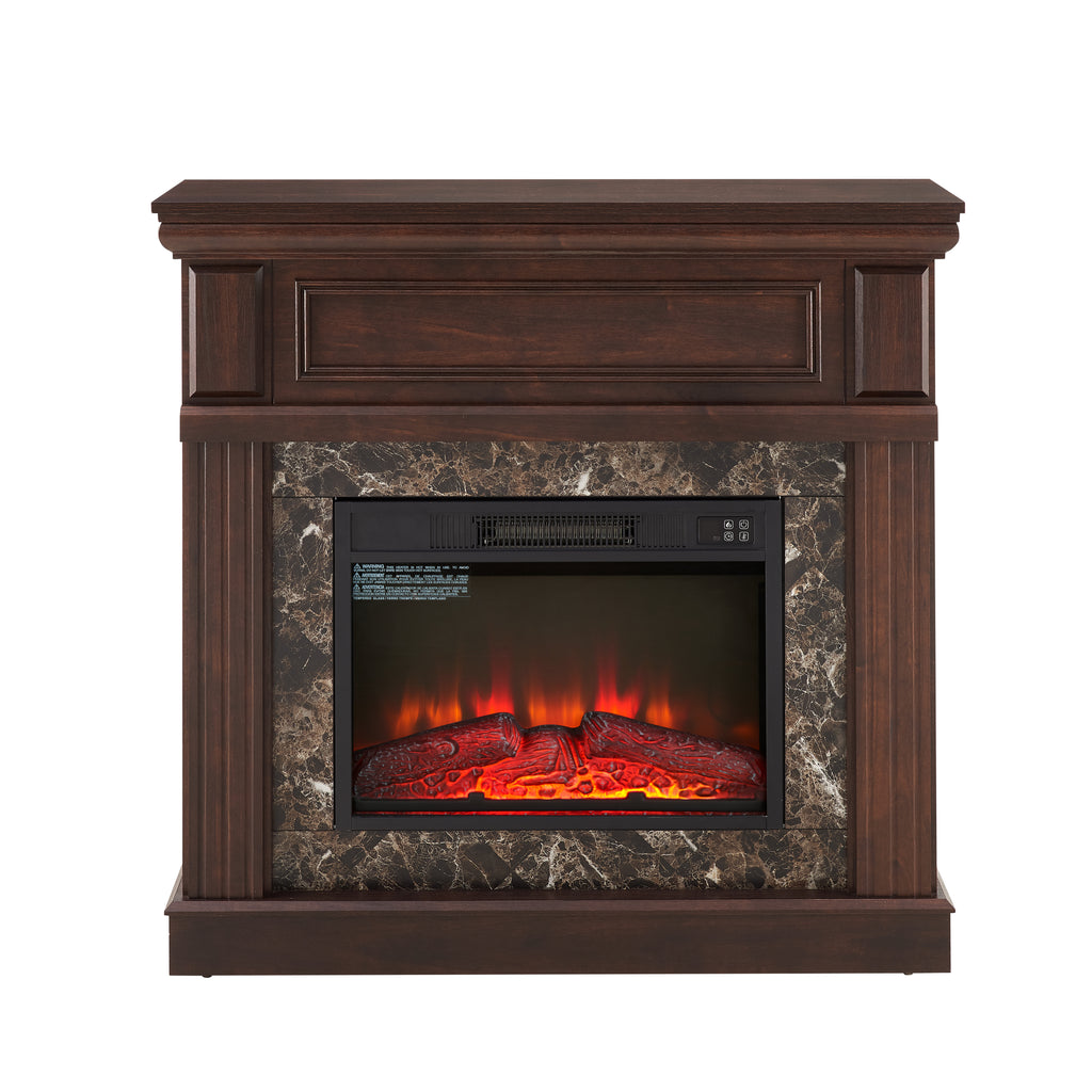 Electric Fireplace with Mantel,fireplace mantel surround with 23' Fireplace Insert, Adjustable Flame, Remote Control, Cherry,41.34'W*14'D*40'H - Grand Goldman Shop