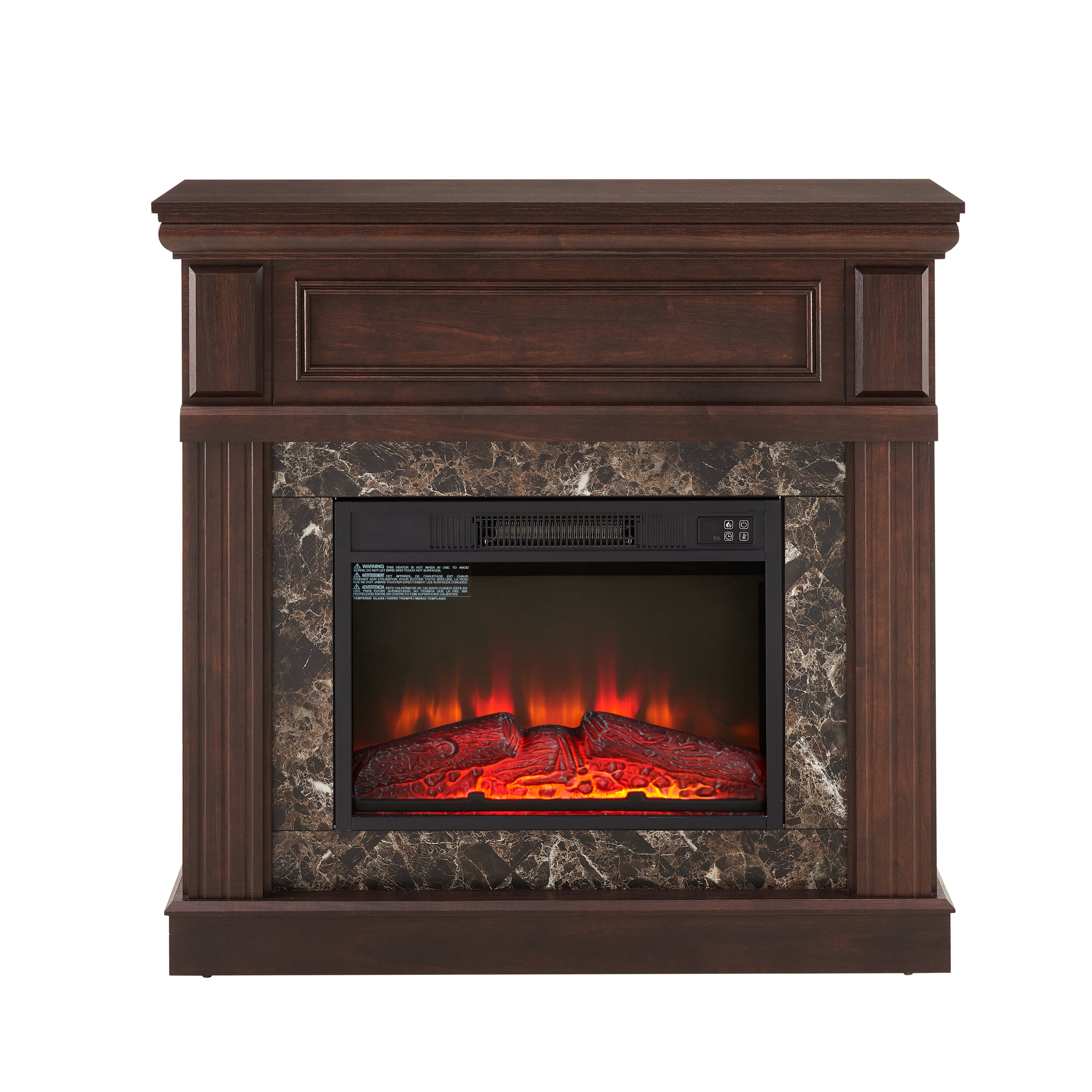 Electric Fireplace with Mantel,fireplace mantel surround with 23' Fireplace Insert, Adjustable Flame, Remote Control, Cherry,41.34'W*14'D*40'H - Grand Goldman Shop