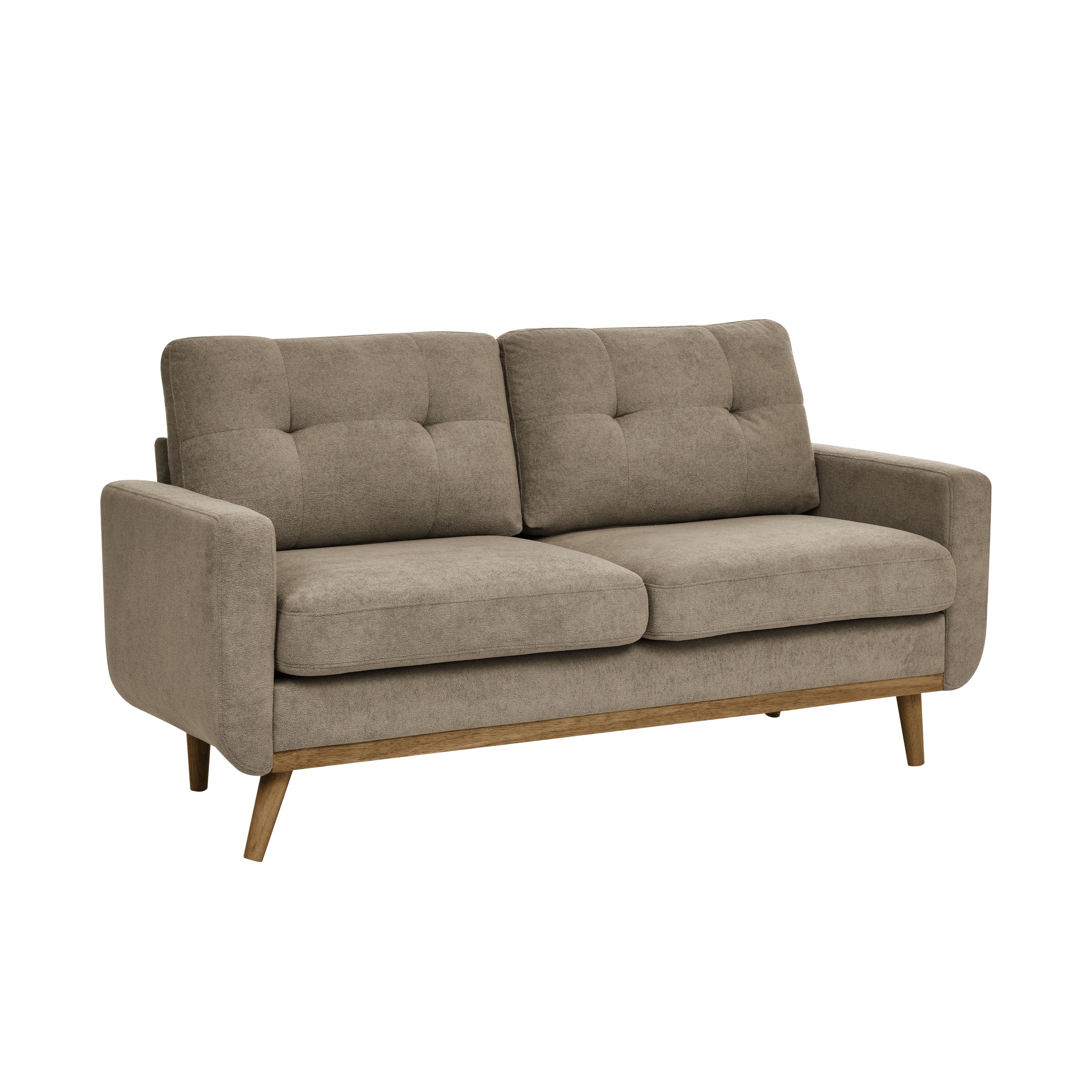 67.7' Wide Mid-Century Modern Upholstered Tufted Loveseat Sofa With Wooden Legs - Grand Goldman Shop
