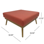 33' Large Square Ottoman Coffee Table, Upholstered Footrest Ottoman with Wood Farmhouse, for Living Room - Grand Goldman Shop