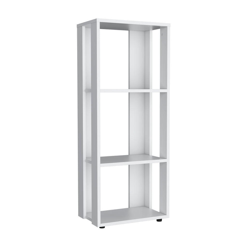 Eco 39' Tall Four-Tier Bookcase, Living Room, Storage Cabinet, Shelves White | Premium Home Decor - Grand Goldman