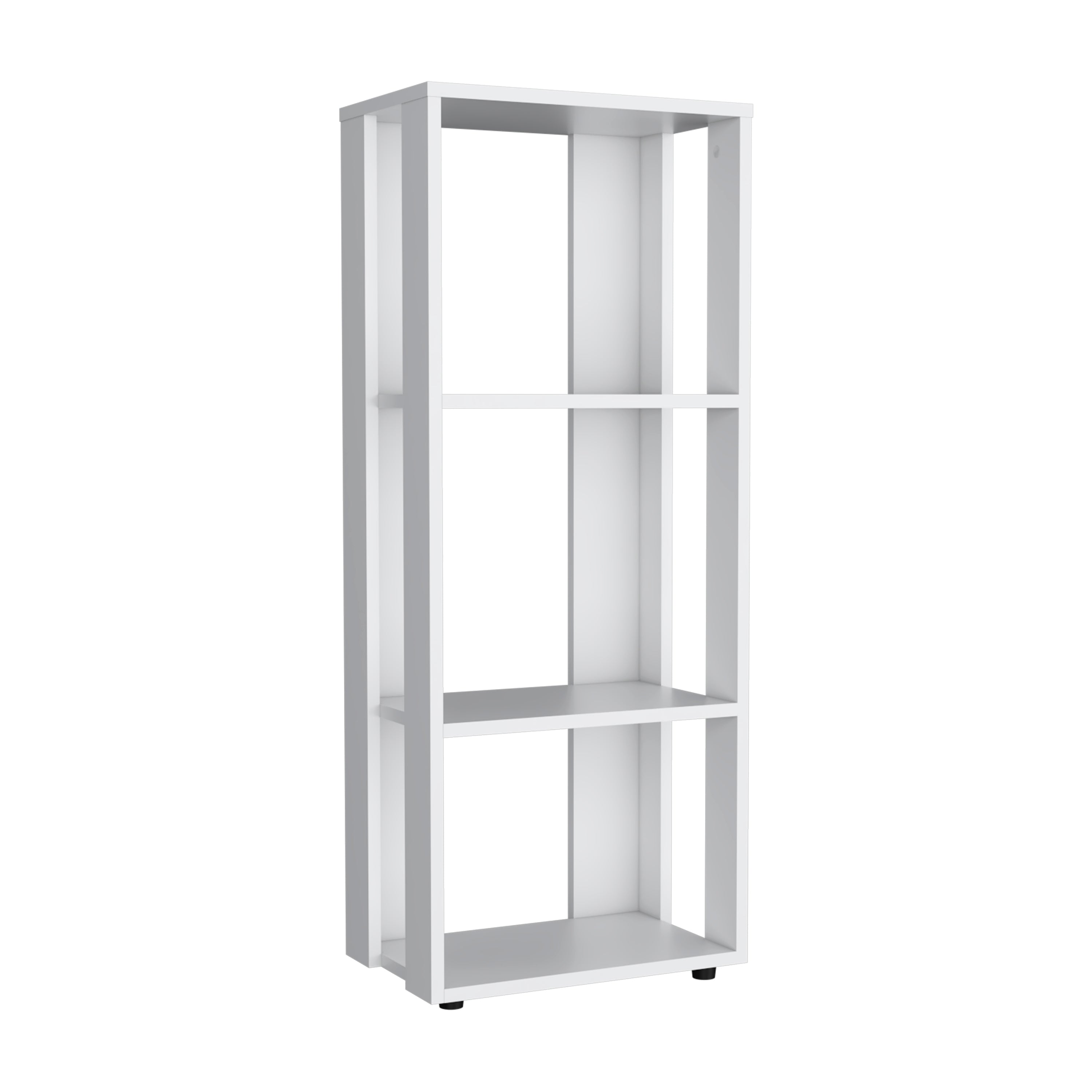 Eco 39' Tall Four-Tier Bookcase, Living Room, Storage Cabinet, Shelves White | Premium Home Decor - Grand Goldman