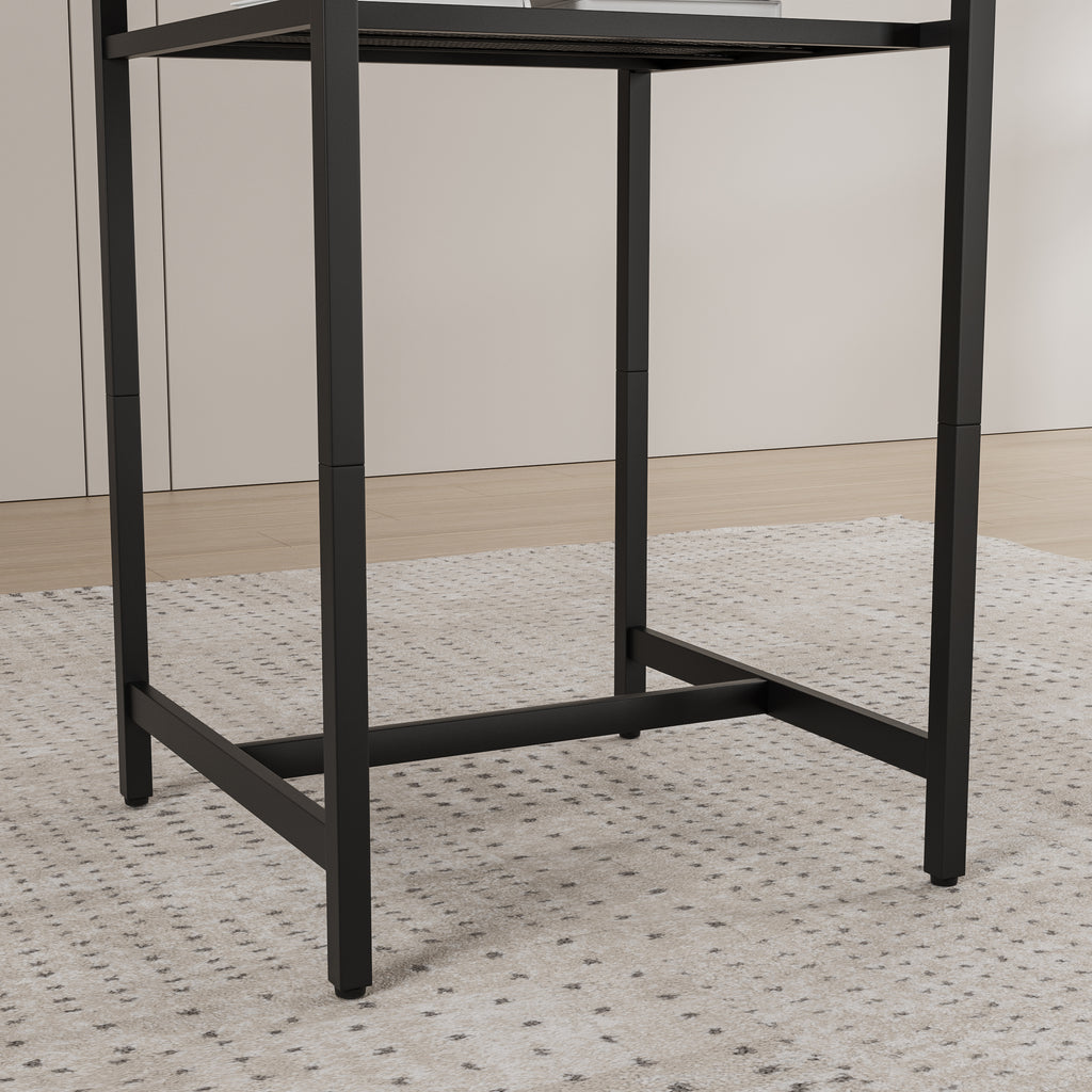 Bar table, equipped with 2 bar stools , with backrest and partition (Rustic Brown) - Grand Goldman Shop